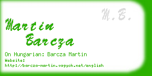 martin barcza business card